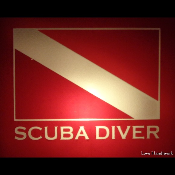 NEW SCUBA DIVER Dive Flag Etched Glass Tile Nightlight - Picture 4 of 4